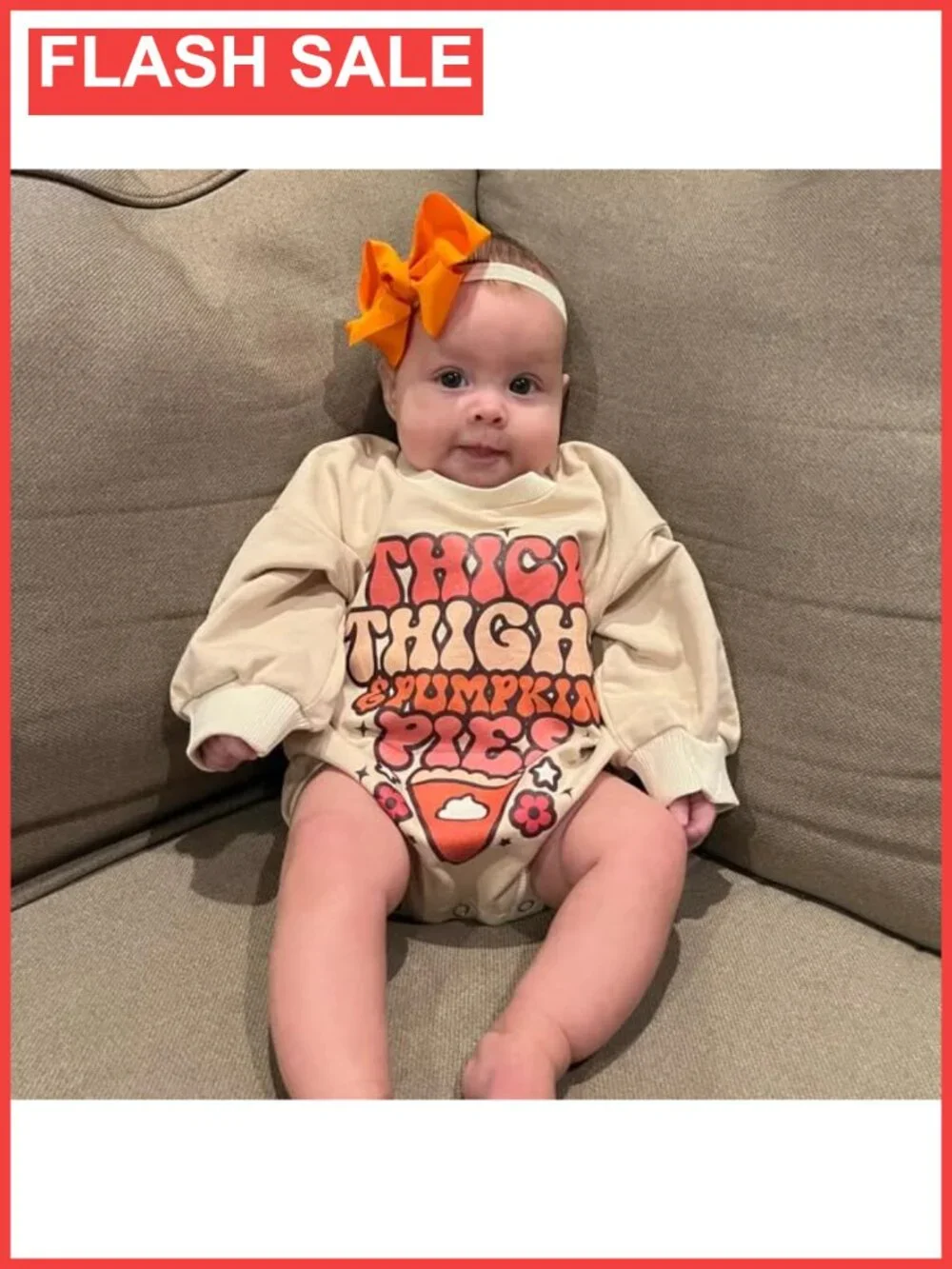 Infant Thanksgiving Romper Oversized Sweatshirt Bubble Onesie
